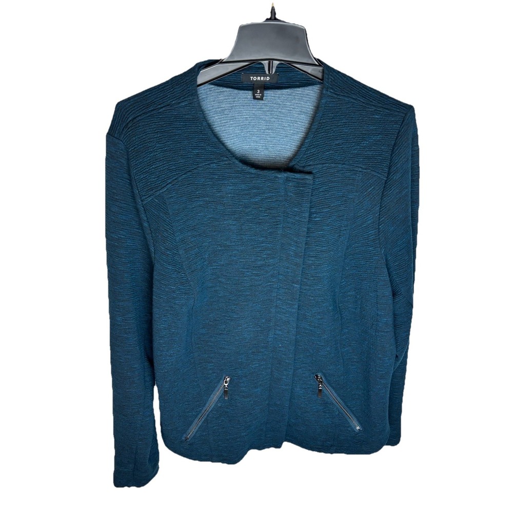 Torrid Women's Double Knit Moto Jacket Long Sleeve Women's Jacket Size 3 (3X)